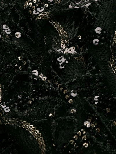 Shop Talbot Runhof Sequin Fringe Embellished Poncho In Black