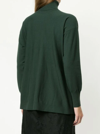 Shop Le Ciel Bleu Roll Neck Jersey In Green