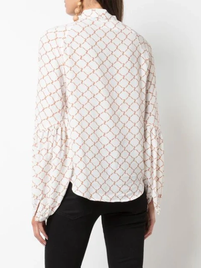Shop 7 For All Mankind Printed Bow-tie Blouse In White