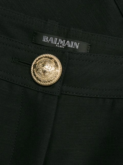 Shop Balmain Embossed Button Shorts In Black