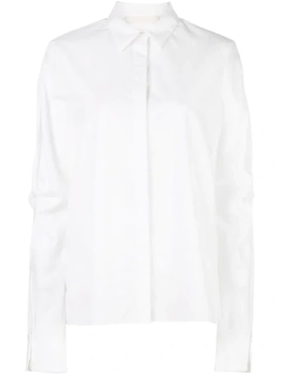 Shop Dion Lee Knot Sleeve Shirt In White