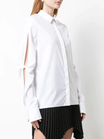 DION LEE KNOT SLEEVE SHIRT - 白色