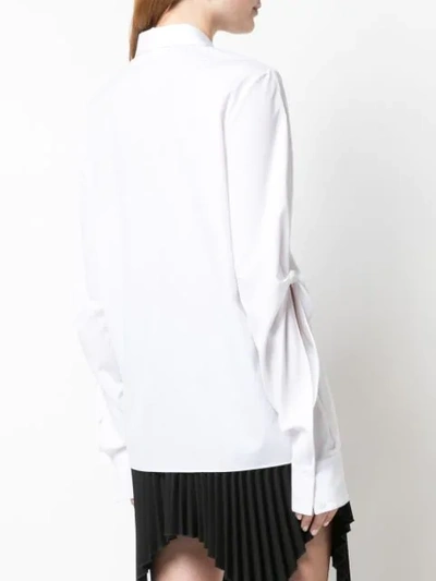 Shop Dion Lee Knot Sleeve Shirt In White