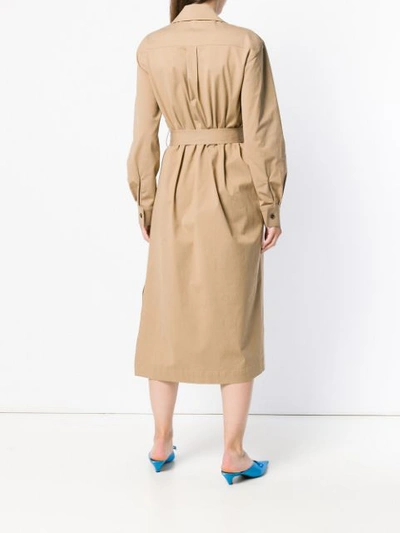 Shop Rejina Pyo Asymmetric Shirt Dress In Brown