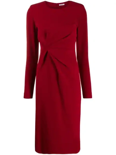 Shop P.a.r.o.s.h Twist Detail Midi Dress In Red