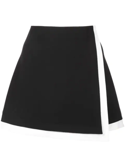 Shop Alice And Olivia Wrap Mini Skirt In Black