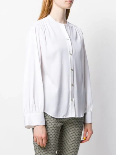 Shop Vince Collarless Shirt In White