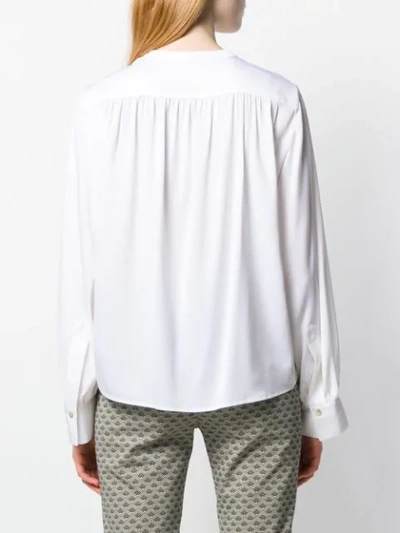 Shop Vince Collarless Shirt In White