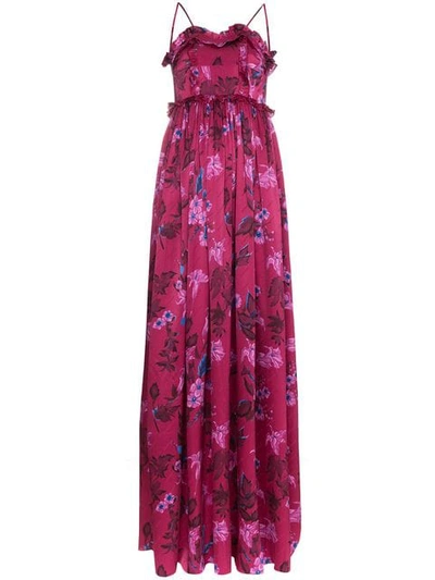Shop Balenciaga Summer Sleeveless Floral Jacquard Silk Gown - Pink