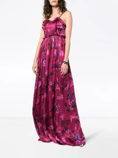 Shop Balenciaga Summer Sleeveless Floral Jacquard Silk Gown - Pink