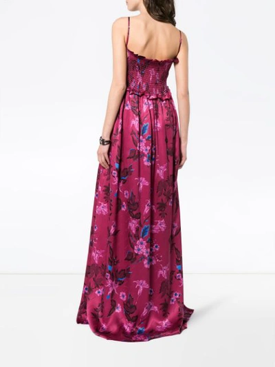 Shop Balenciaga Summer Sleeveless Floral Jacquard Silk Gown - Pink