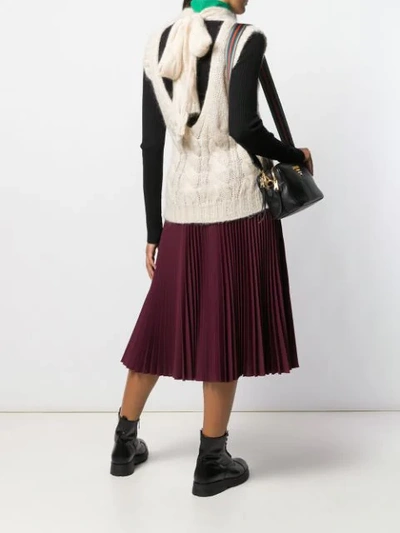 Shop Prada Cable Knit Vest In F0627 Albino