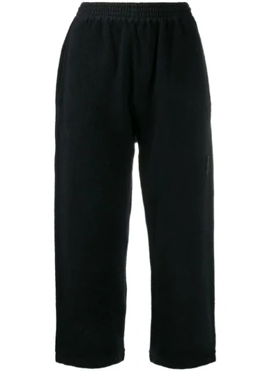 Shop Mm6 Maison Margiela Wide-leg Cropped Trousers In Black