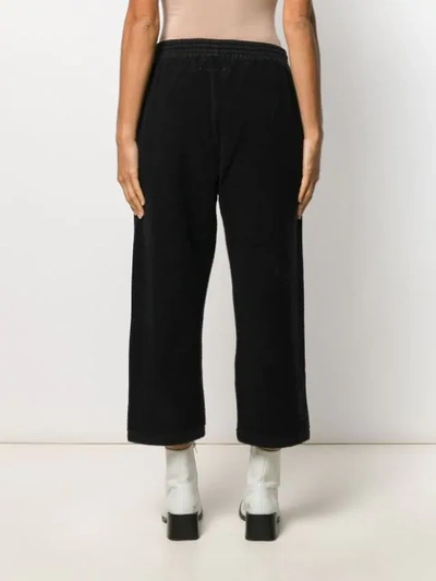Shop Mm6 Maison Margiela Wide-leg Cropped Trousers In Black