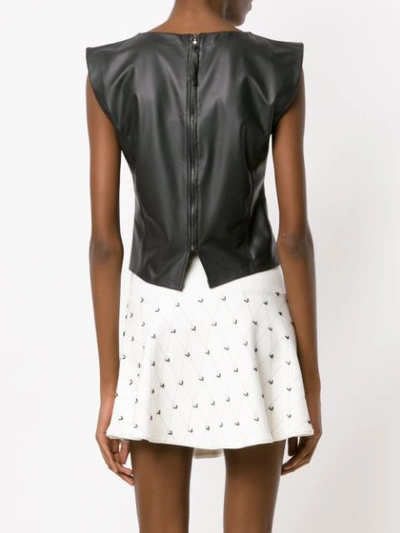 Shop Andrea Bogosian Leather Blouse - Black