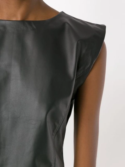 Shop Andrea Bogosian Leather Blouse - Black