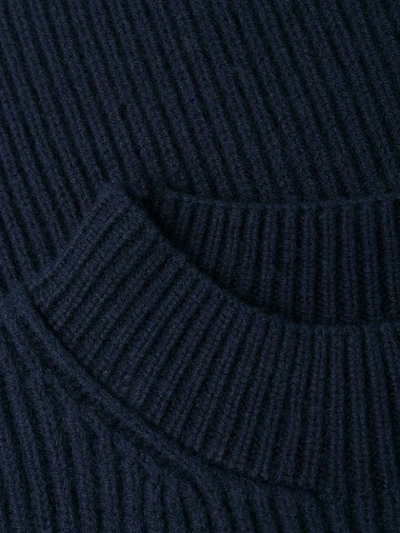 Shop Acne Studios Ribbed Knit Dress In 885-navy Blue