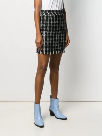 Shop Msgm Tweed Mini Skirt In Black