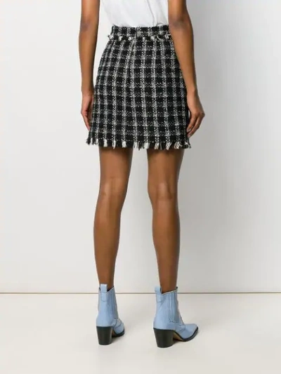 Shop Msgm Tweed Mini Skirt In Black