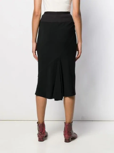 RICK OWENS PENCIL MIDI SKIRT - 黑色