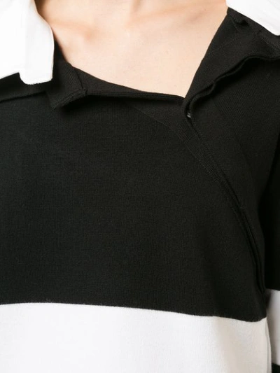 Shop Monse Elbow Cutout Asymmetrical Polo In Black