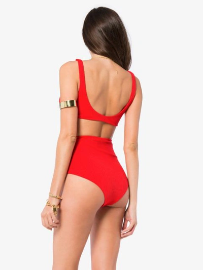 Shop Mara Hoffman Rio Bow-tie Ribbed Bikini - Red