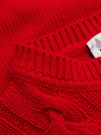 Shop Be Blumarine Cable Knit Jumper In Red