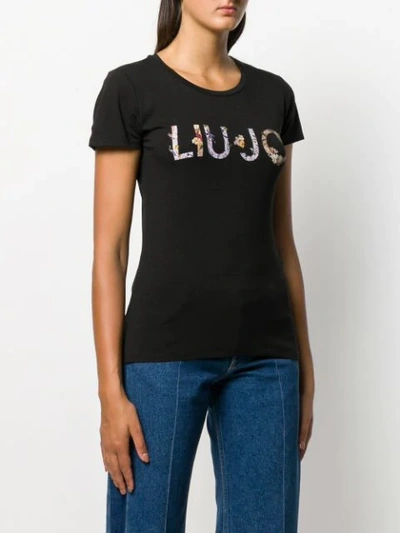 Shop Liu •jo Logo Print T In Black