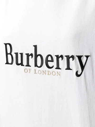 BURBERRY EMBROIDERED ARCHIVE LOGO T-SHIRT - 白色