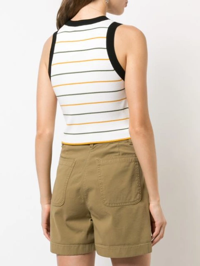 Shop A.l.c Cropped Stripe Tank Top In White