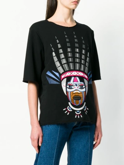 Shop Katya Dobryakova Tribe Embroidery T-shirt - Black