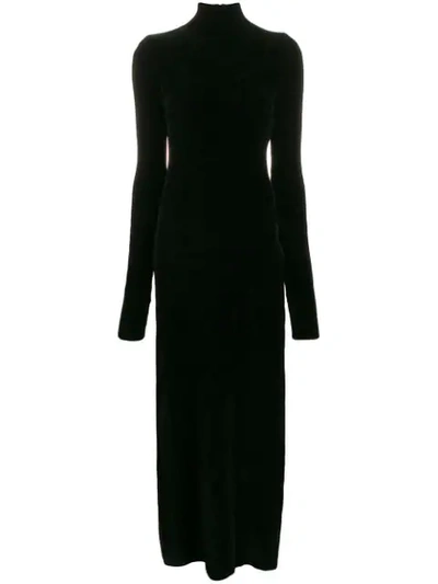 Shop Jil Sander Chenille Knitted Maxi Dress In Black