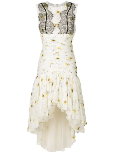 Shop Giambattista Valli Floral Lace-detail Dress In White