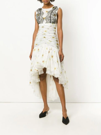 Shop Giambattista Valli Floral Lace-detail Dress In White