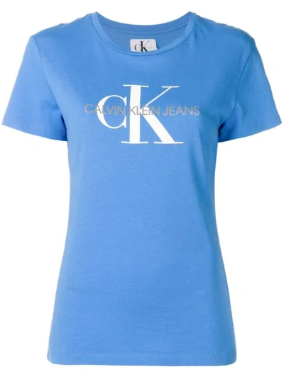 Shop Ck Jeans Calvin Klein Jeans Logo Print T-shirt - Blue