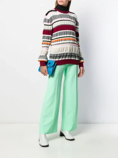Shop Jw Anderson Striped Ruched Jumper In Red