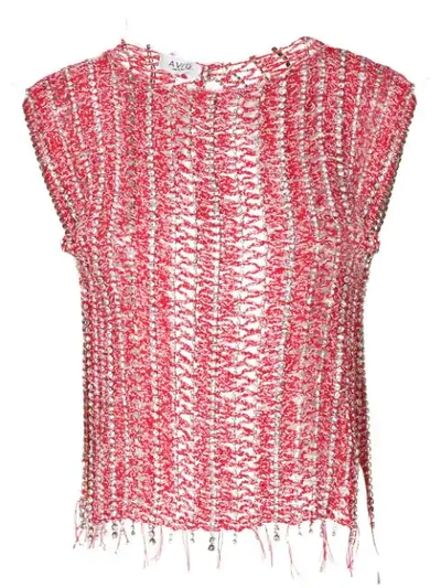 Shop Aviu Open-knit Top In Red