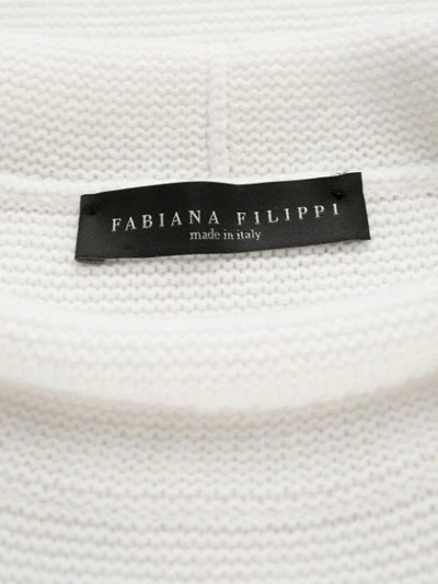 Shop Fabiana Filippi Crew Neck Knit Sweater In White