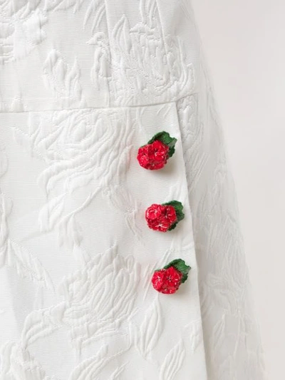 Shop Dolce & Gabbana Floral Brocade A-line Skirt In White