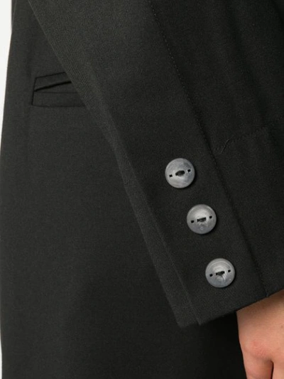 Shop Balossa White Shirt Asymmetric Front Trench Coat - Black
