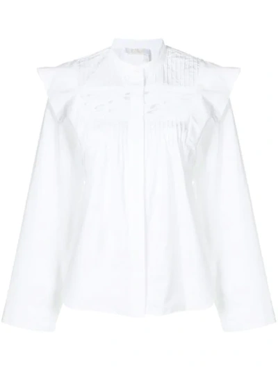 Shop Chloé Pintucked Shirt In White