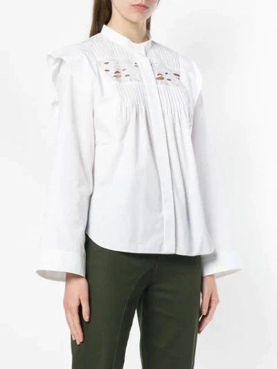 Shop Chloé Pintucked Shirt In White