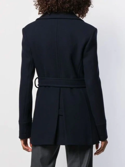 Shop Stella Mccartney Double-breasted Belted Coat In Blue