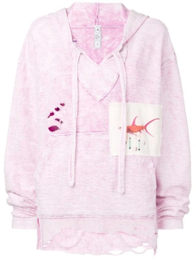 Shop Alchemist Distressed Hoodie In Pink