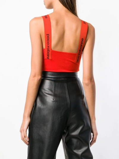 Shop Paco Rabanne Logo Band Bodysuit - Orange