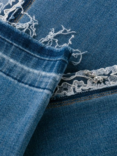 Shop Ermanno Scervino Embellished Cropped Jeans In 94037 Blue