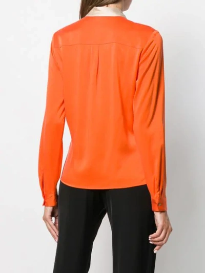 Shop J. Lindeberg Colour-block Fitted Shirt In Orange