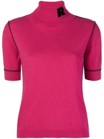 Shop Rochas Shortsleeved Knit Jumper - Pink