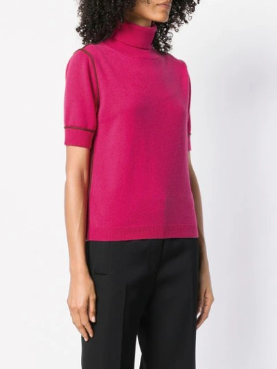 Shop Rochas Shortsleeved Knit Jumper - Pink