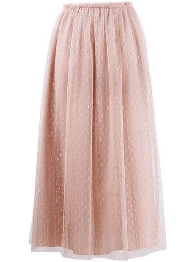 Shop Red Valentino Red(v) Pleated Skirt In Pink